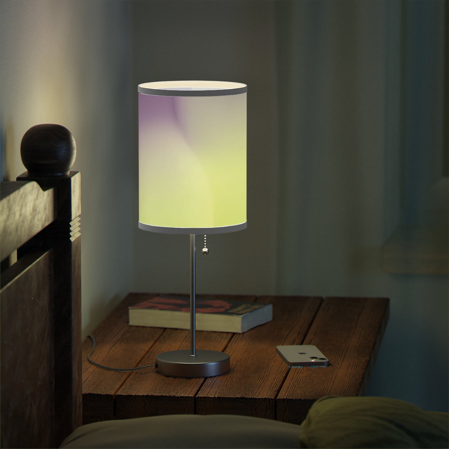 Purple Golden Fade Table Lamp on a White or Silver Stand, US|CA plug