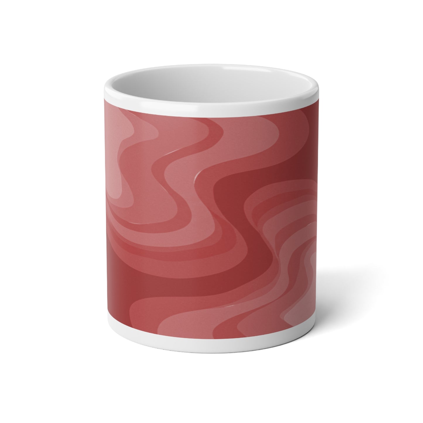 Power Red Wavey 20 oz White Glossy Jumbo Mug