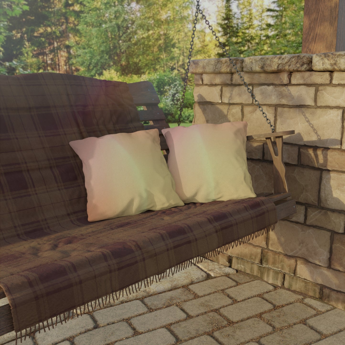 Hot Peach Fade 16" x 16" Outdoor Pillow