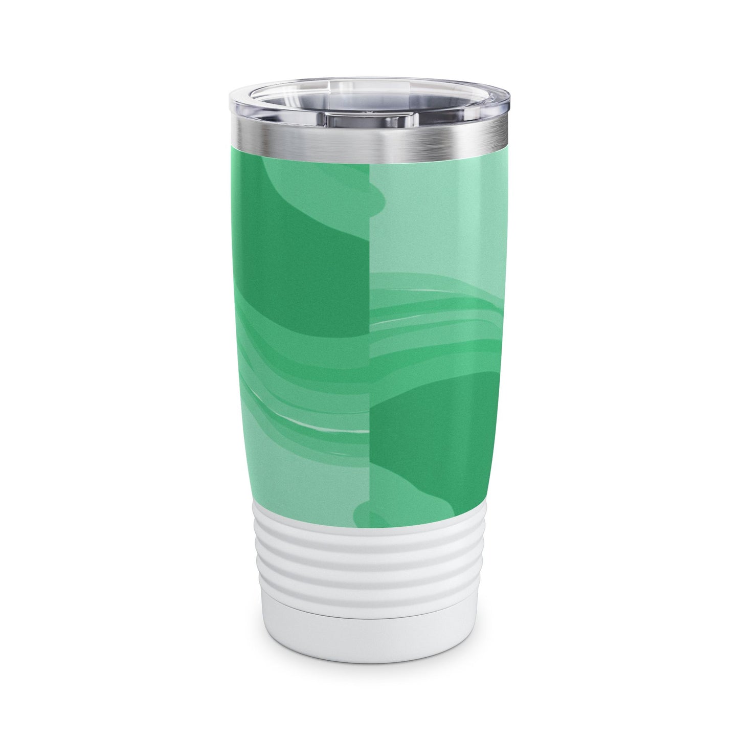 Mint Green Wavey Ringneck Tumbler, 20oz in white, steel and black