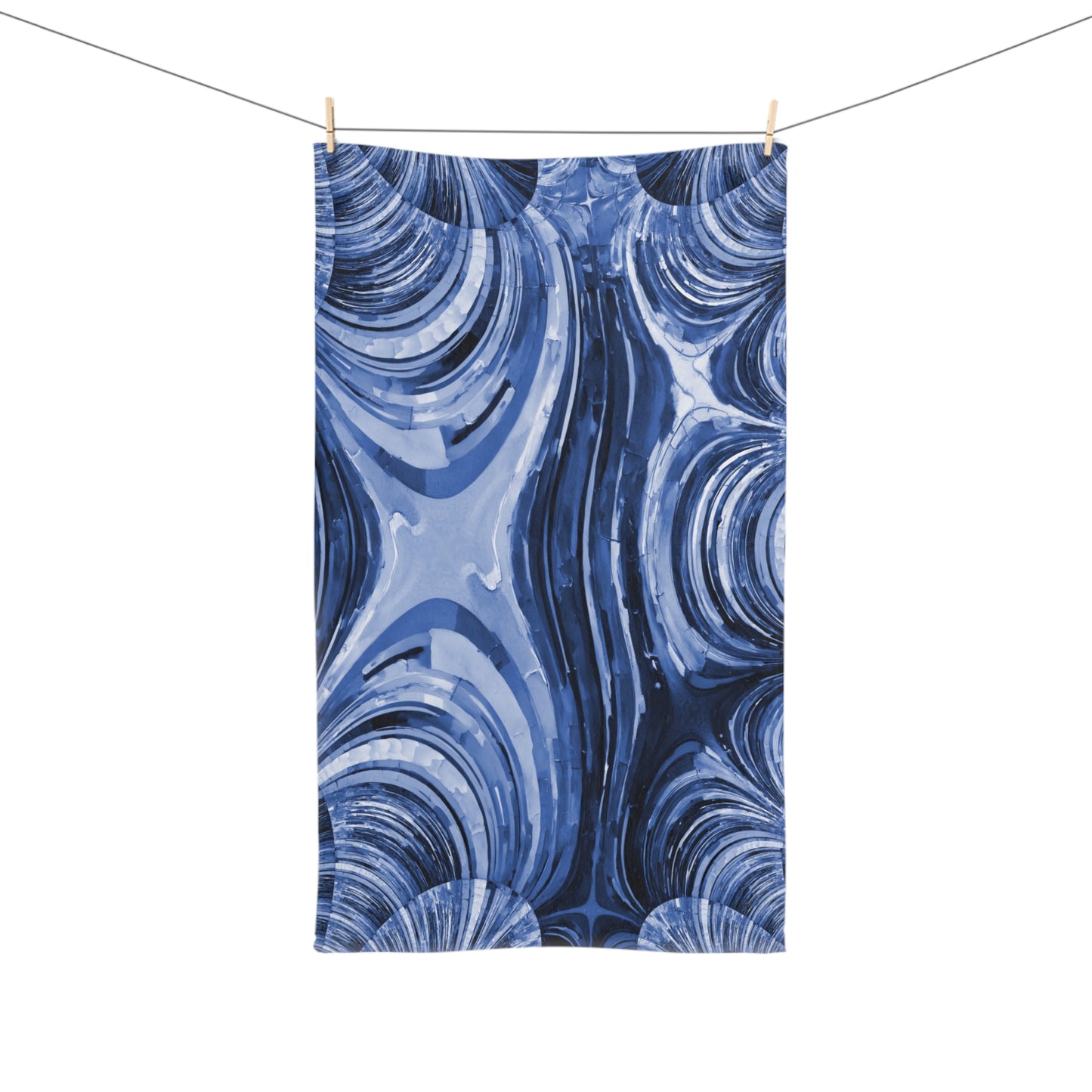 Uzi Spiral Deep Blue Hand Towel, 16" x 28"