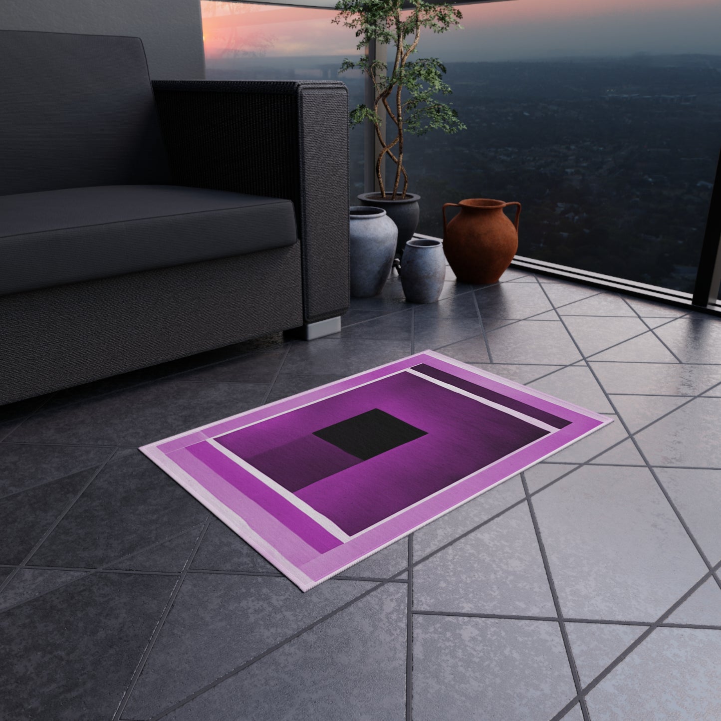 Magenta Shadow Outdoor Rug, 24" x 36"