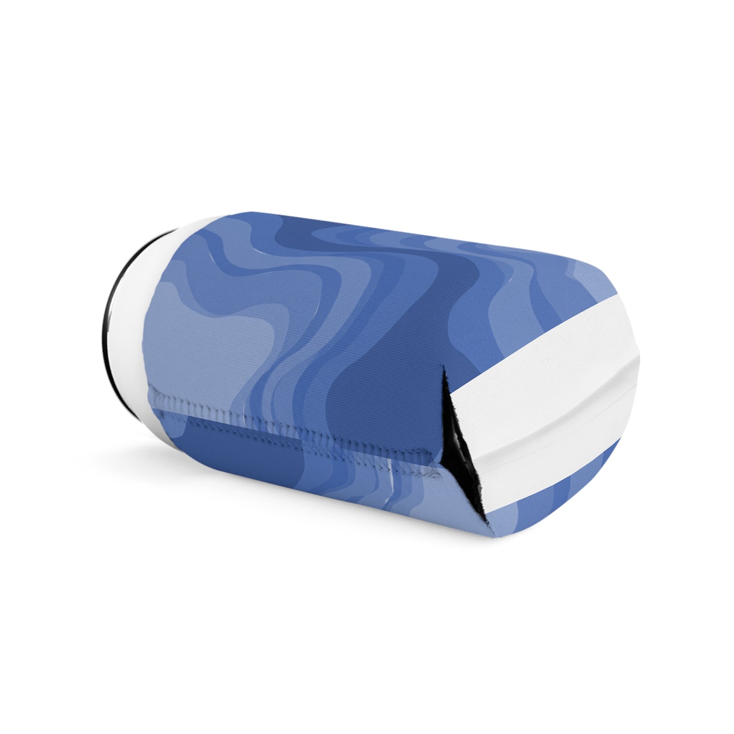 Deep Blue Wavey 12 oz Can Cooler Sleeve