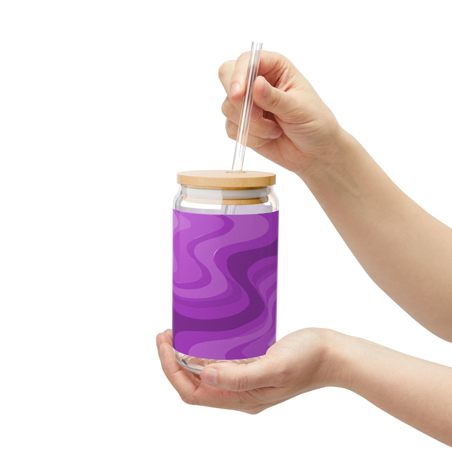 Wavey Purple Wavey Sipper Glass, 16oz