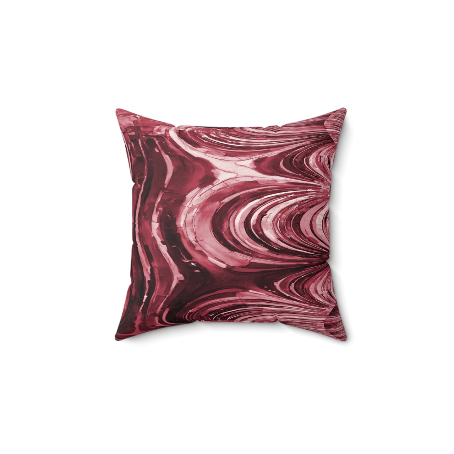 Uzi Spiral Ruby 14" x 14" Faux Suede Square Pillow