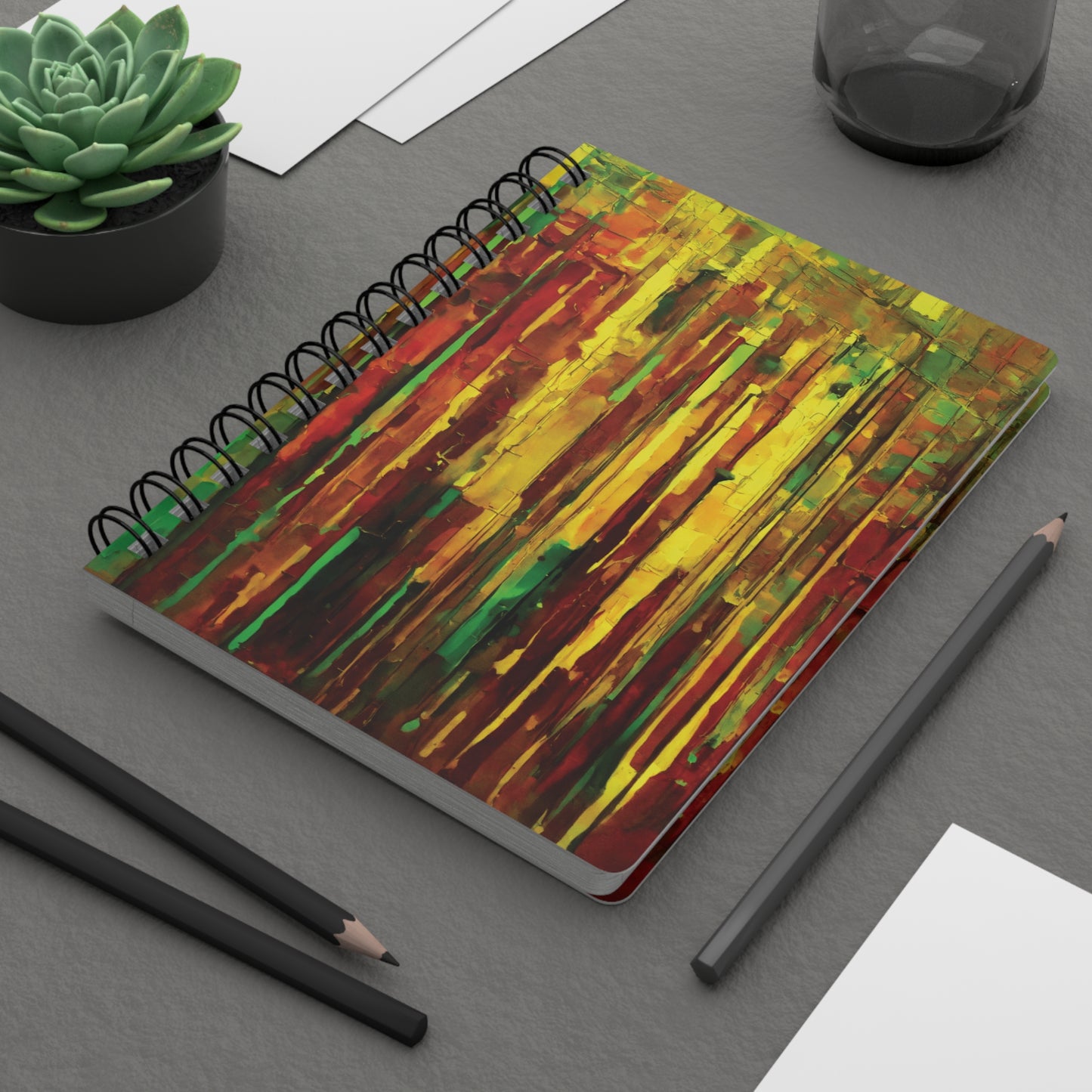 Striped Beta Spiral Bound Journal, 5" x 7" 150 pages