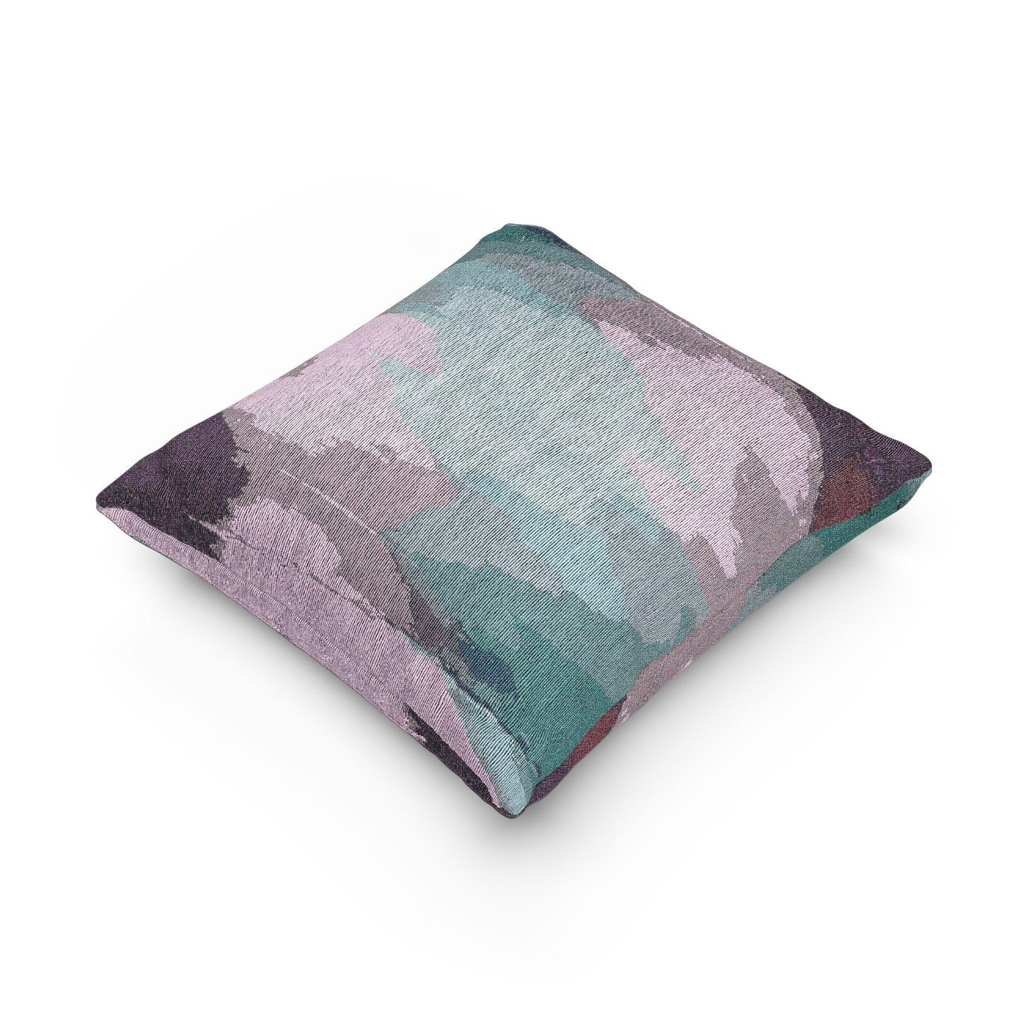 Dark Blue Green Sea Purple Fog Woven Pillow, 17" x 18"