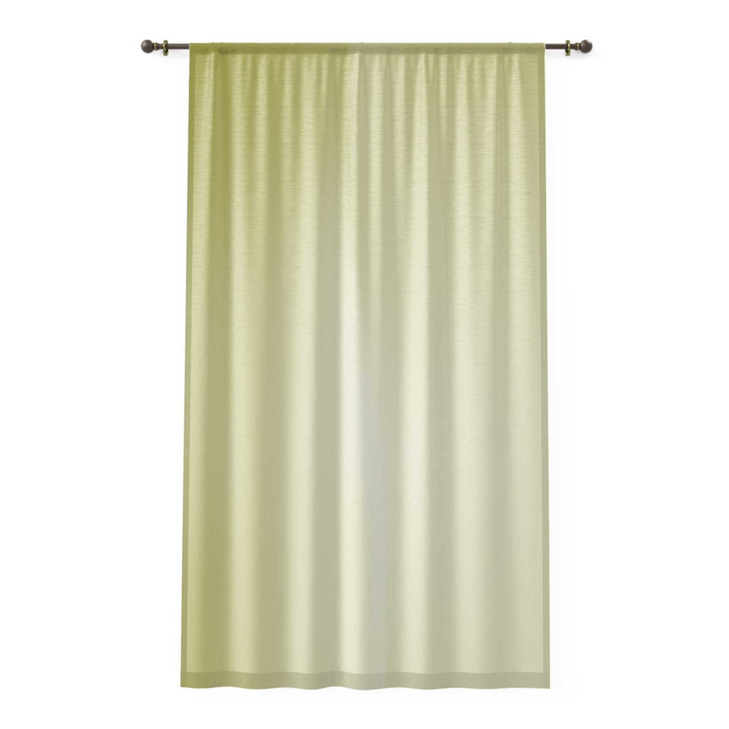Lemon Fade Sheer Window Curtain, 50" x 84", partially transparent