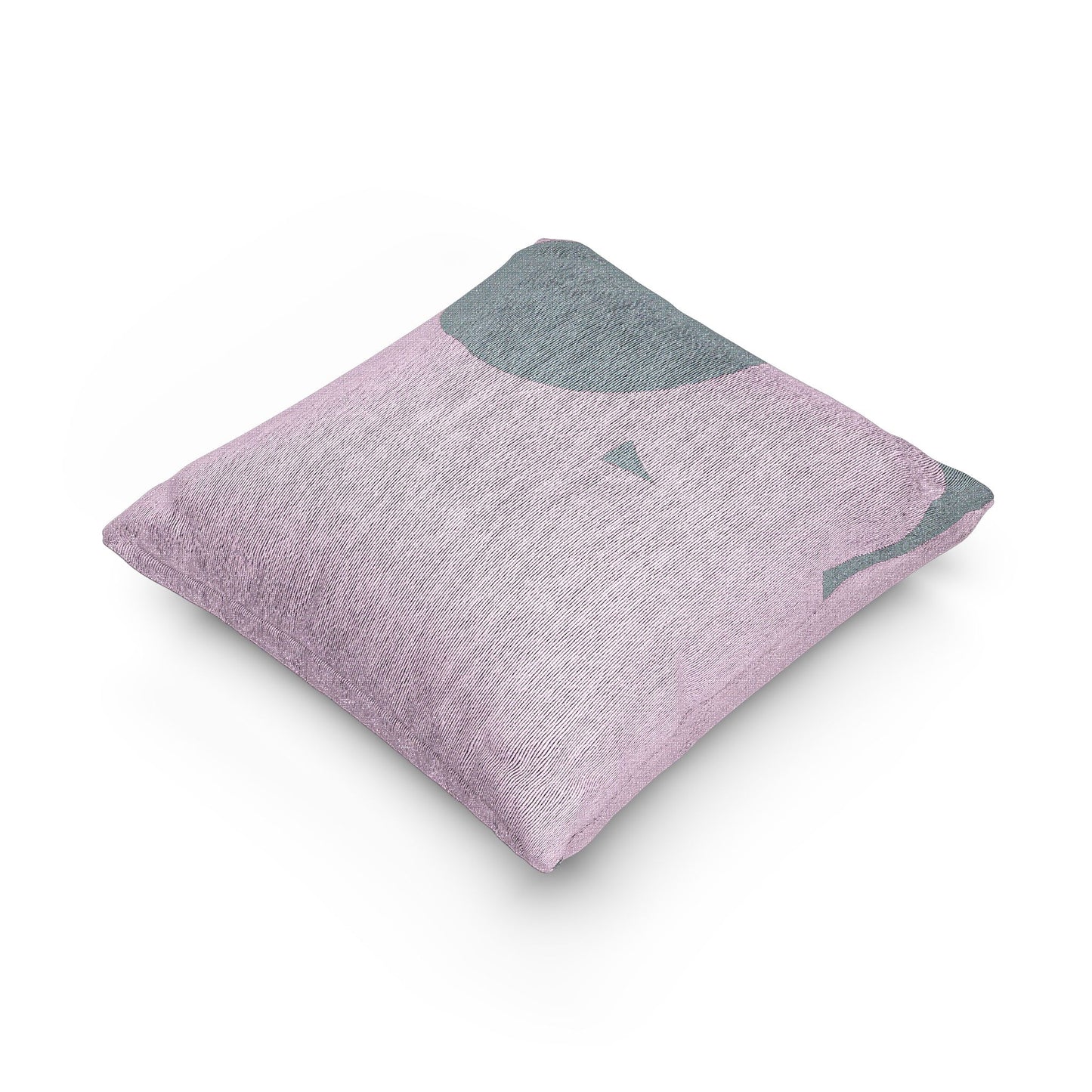 Pastel Purple and Green Patches Woven Pillow, 17" x 18"