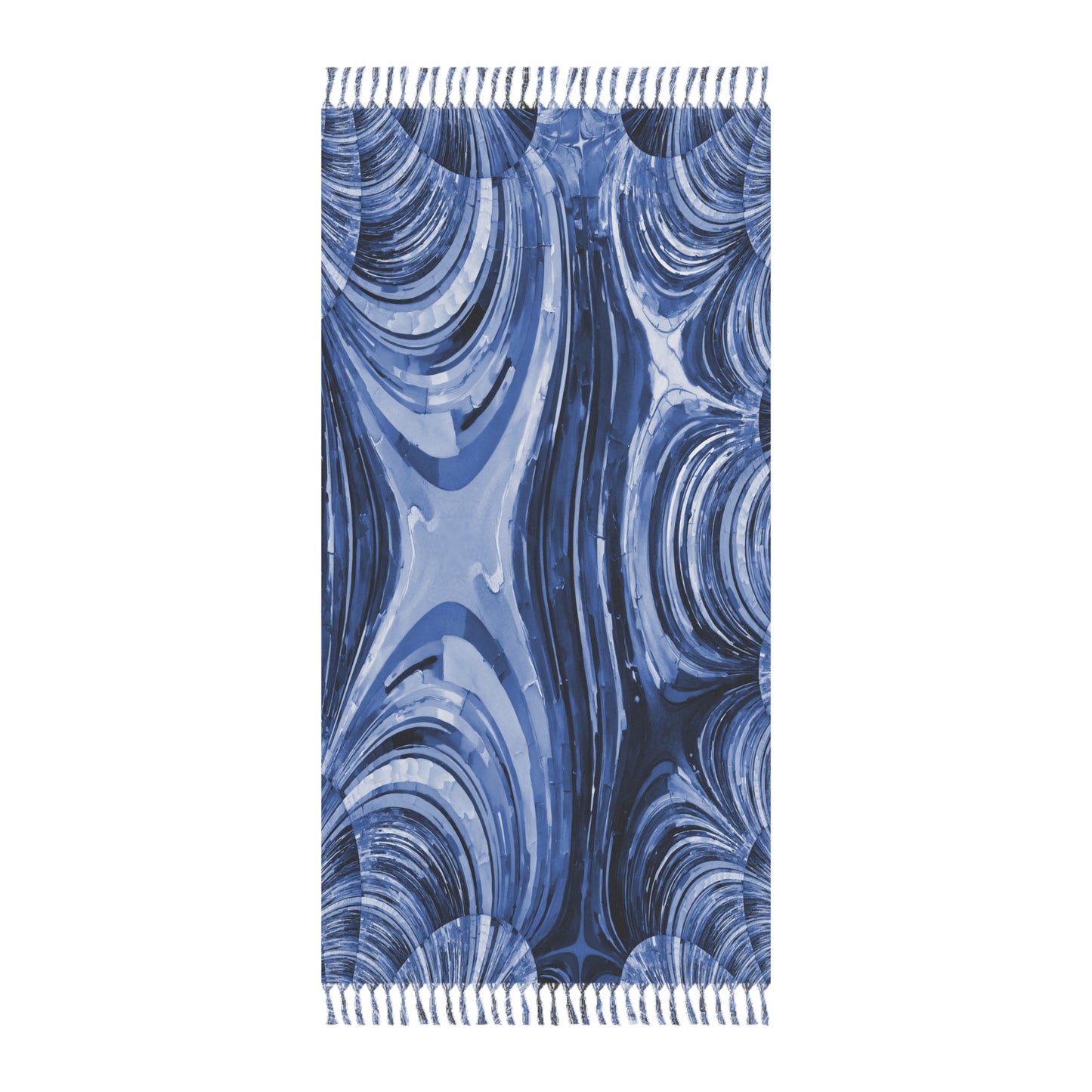 Uzi Spiral Deep Blue 38" × 81" Boho Beach Cloth