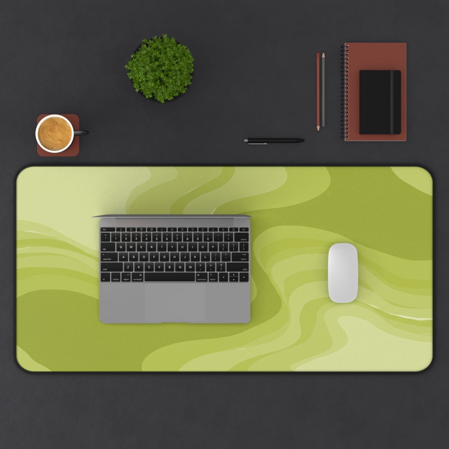 Lemon Wavey 16" x 32" Desk Mat