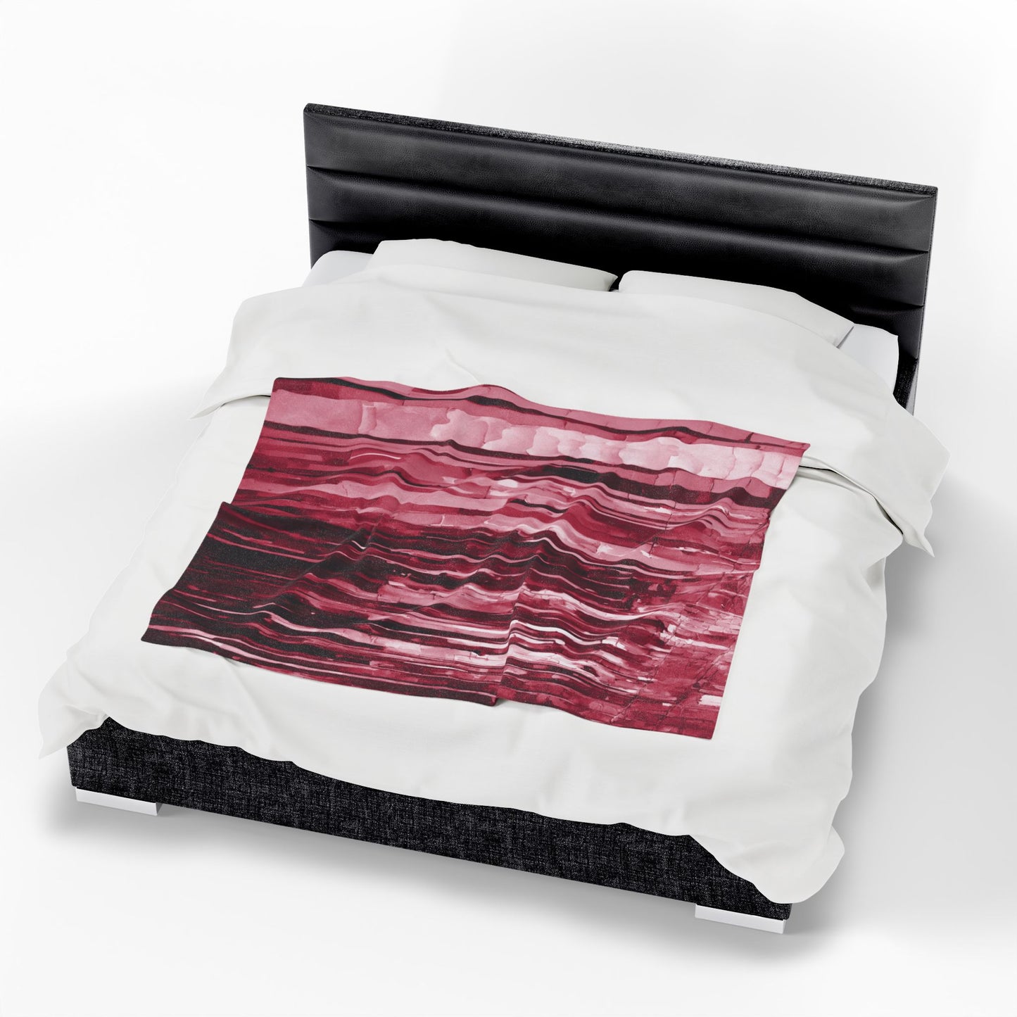 Striped Ruby Velveteen Plush Blanket, 50" x 60"