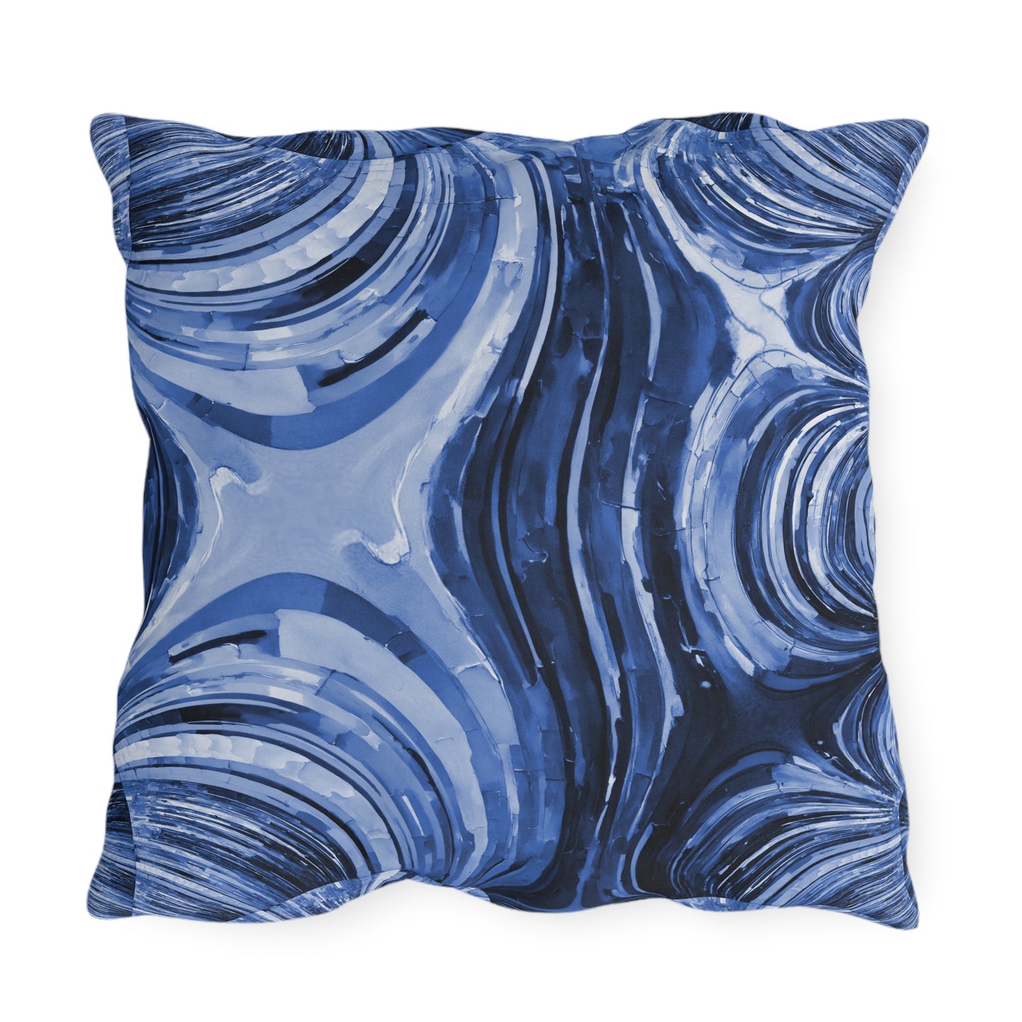 Uzi Spiral Deep Blue 20" x 20" Outdoor Pillow