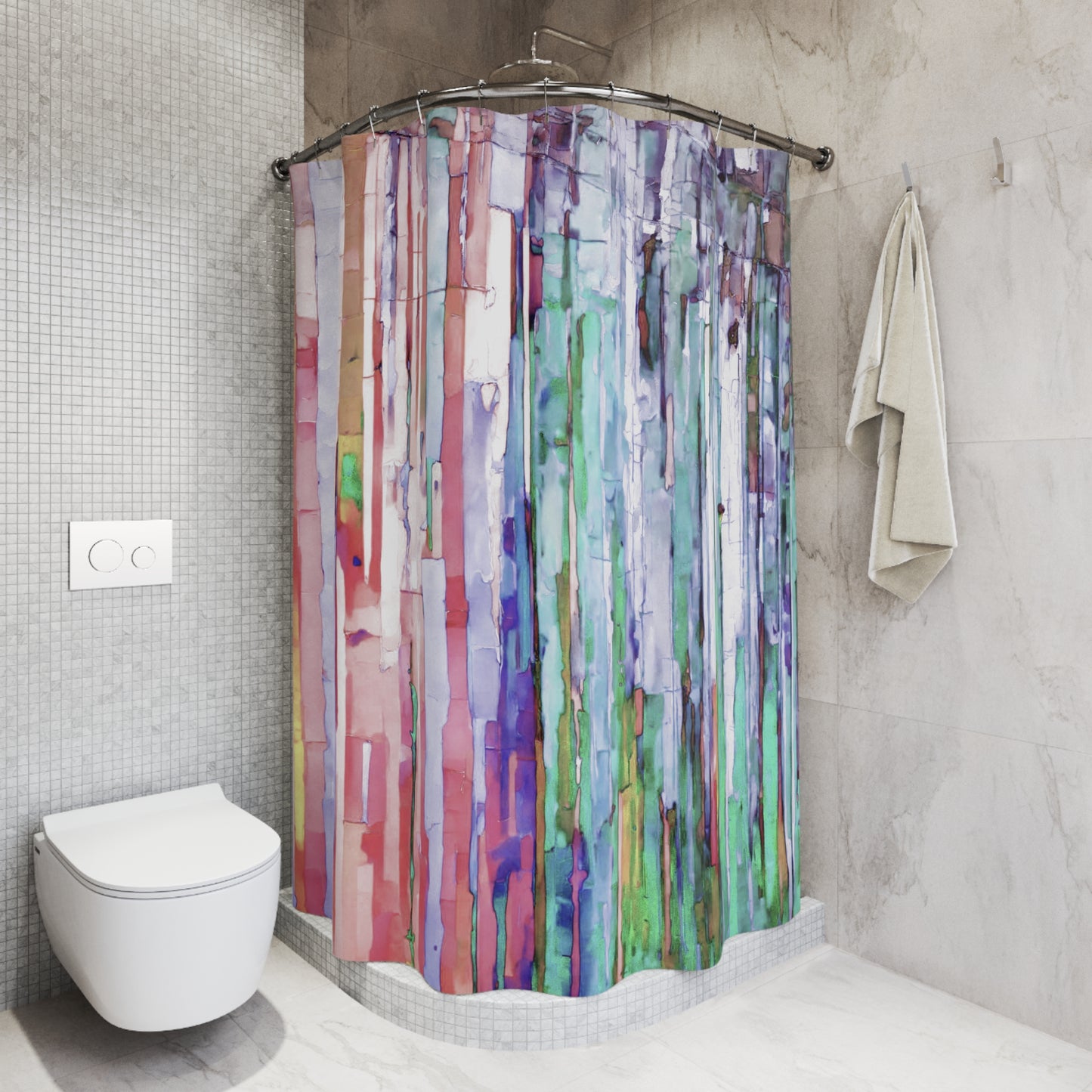 Striped Pastels Shower Curtains, 71" x 74"