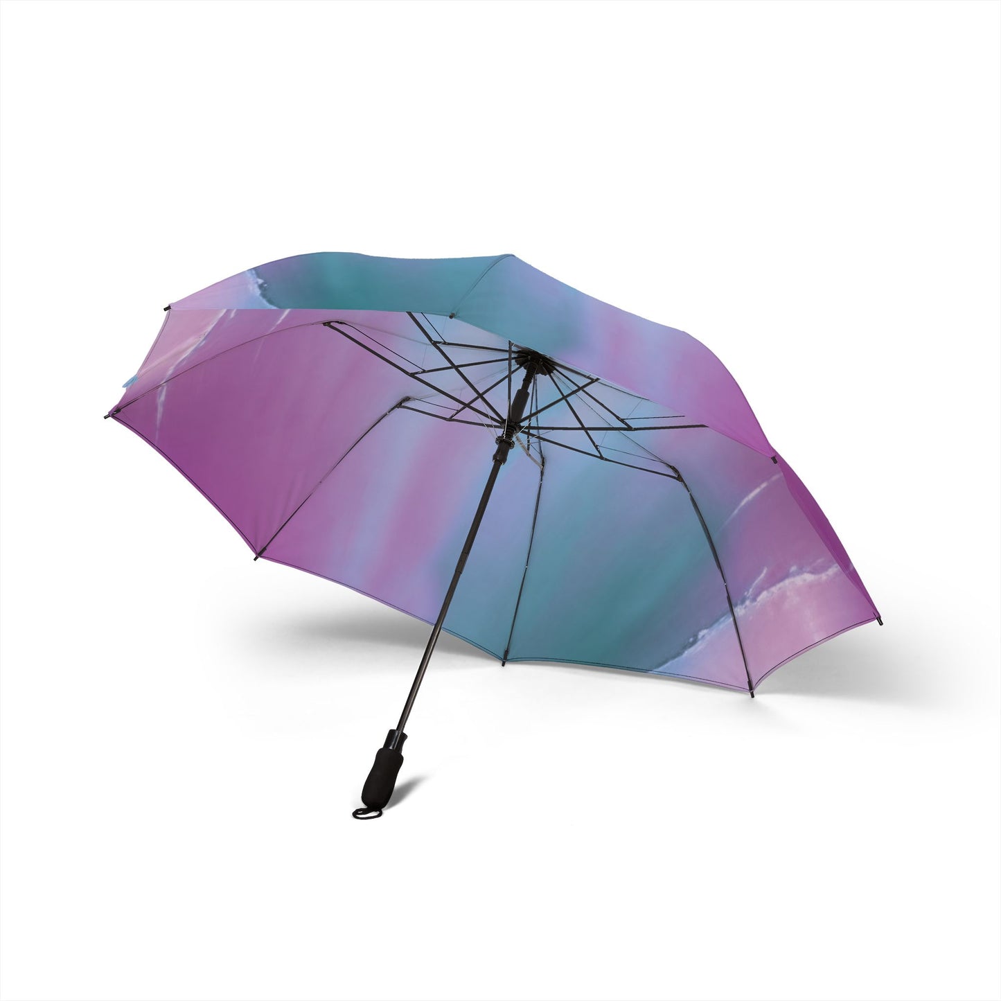 Dark Blue Green Sea Purple Fog Foldable Umbrella - Compact & Chic
