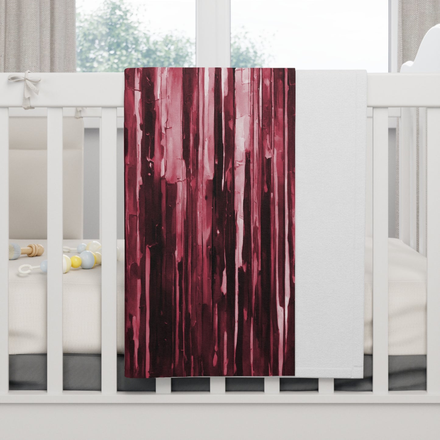 Striped Ruby Soft Fleece Baby Blanket, 30" x 40"