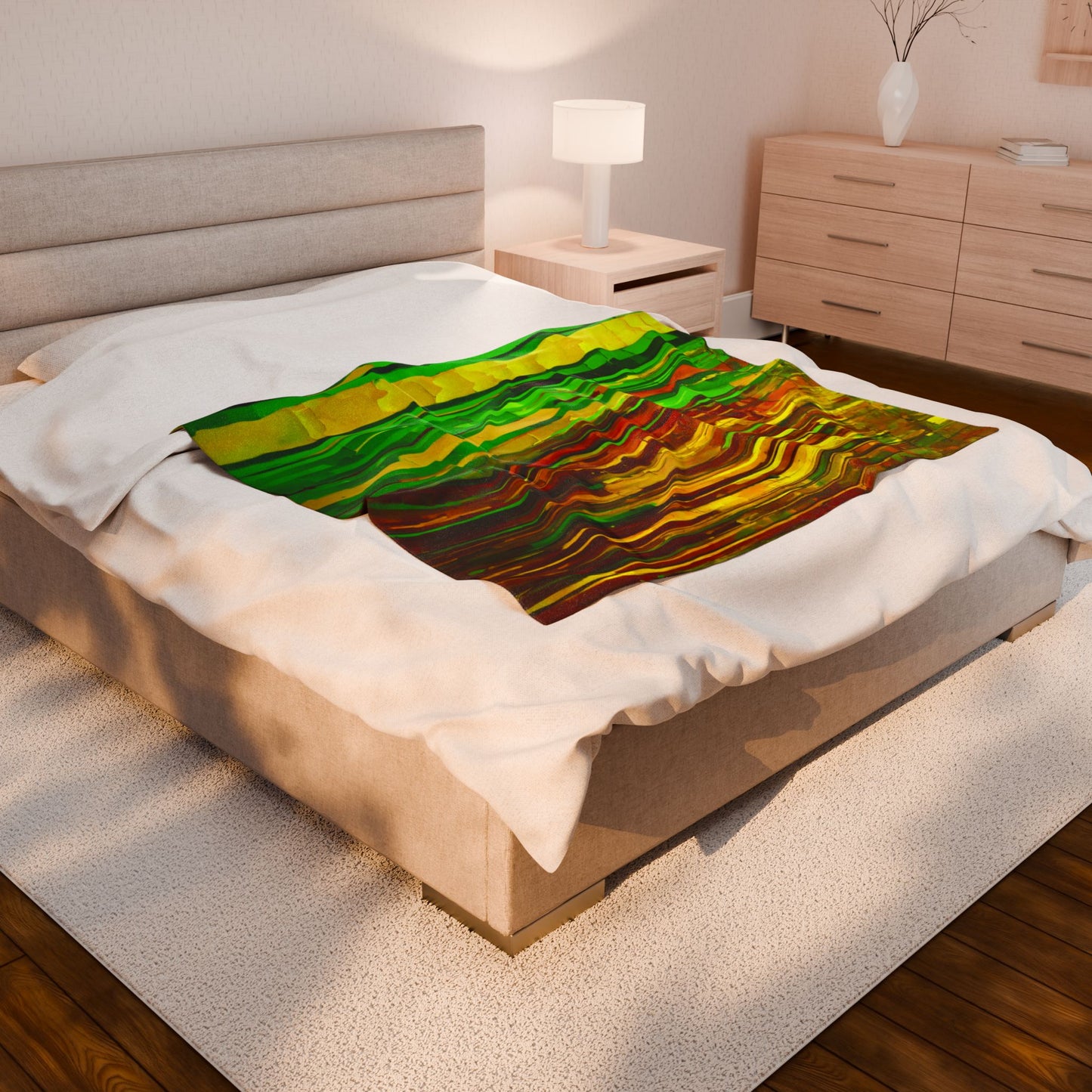 Striped Beta Velveteen Plush Blanket, 50" x 60"