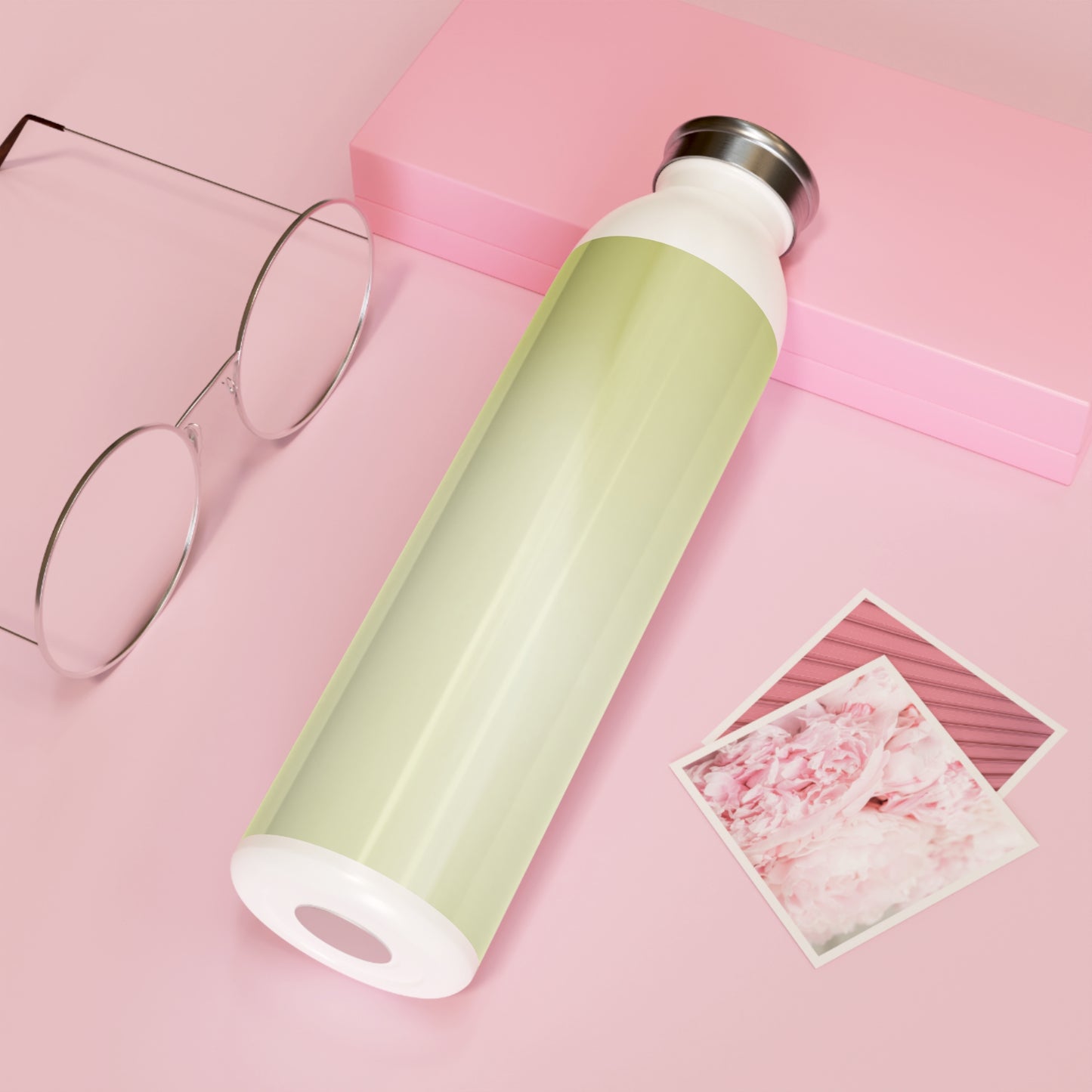 Lemon Fade Slim Water Bottle, 20 oz White