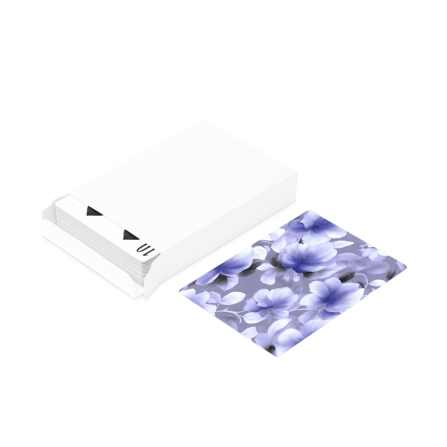 Indigo Blossom Floral Bunch Poker Cards