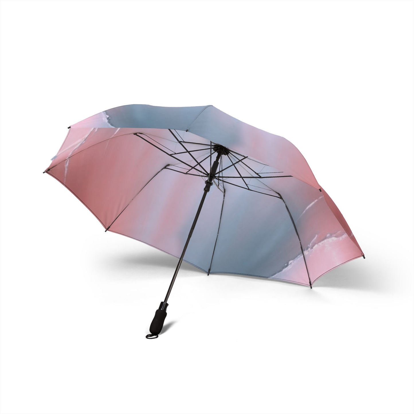 Gray Sea Pink Fog Foldable Umbrella - Compact & Chic