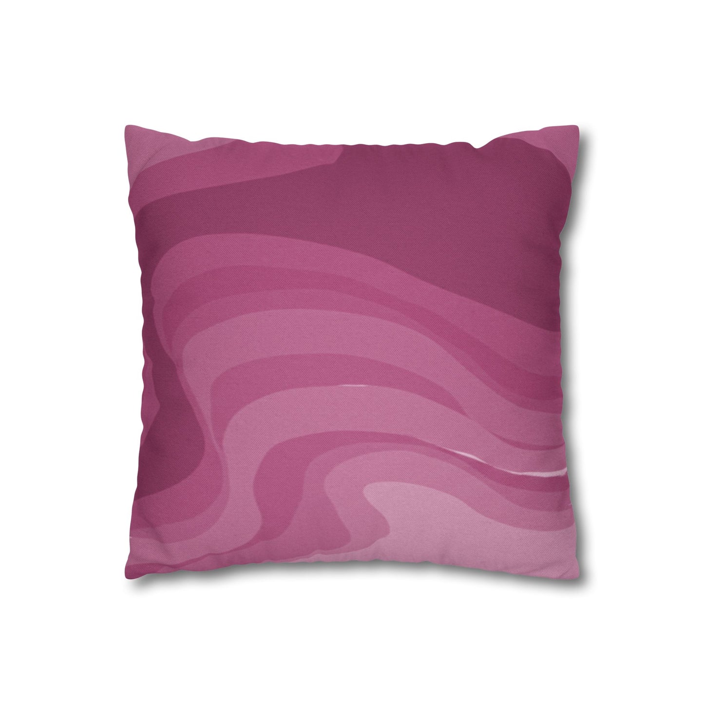Pinky Mauve Wavey Spun Polyester Square Pillowcase, 14" x 14"