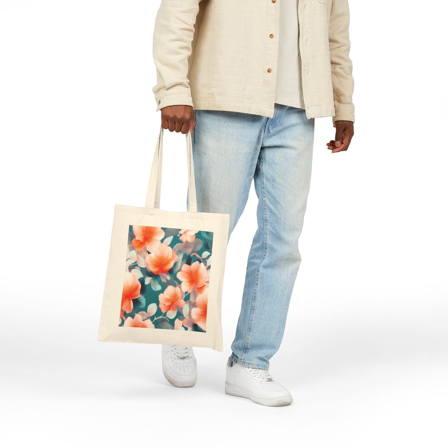Orange Blossom Floral Bunch Cotton Canvas Tote Bag