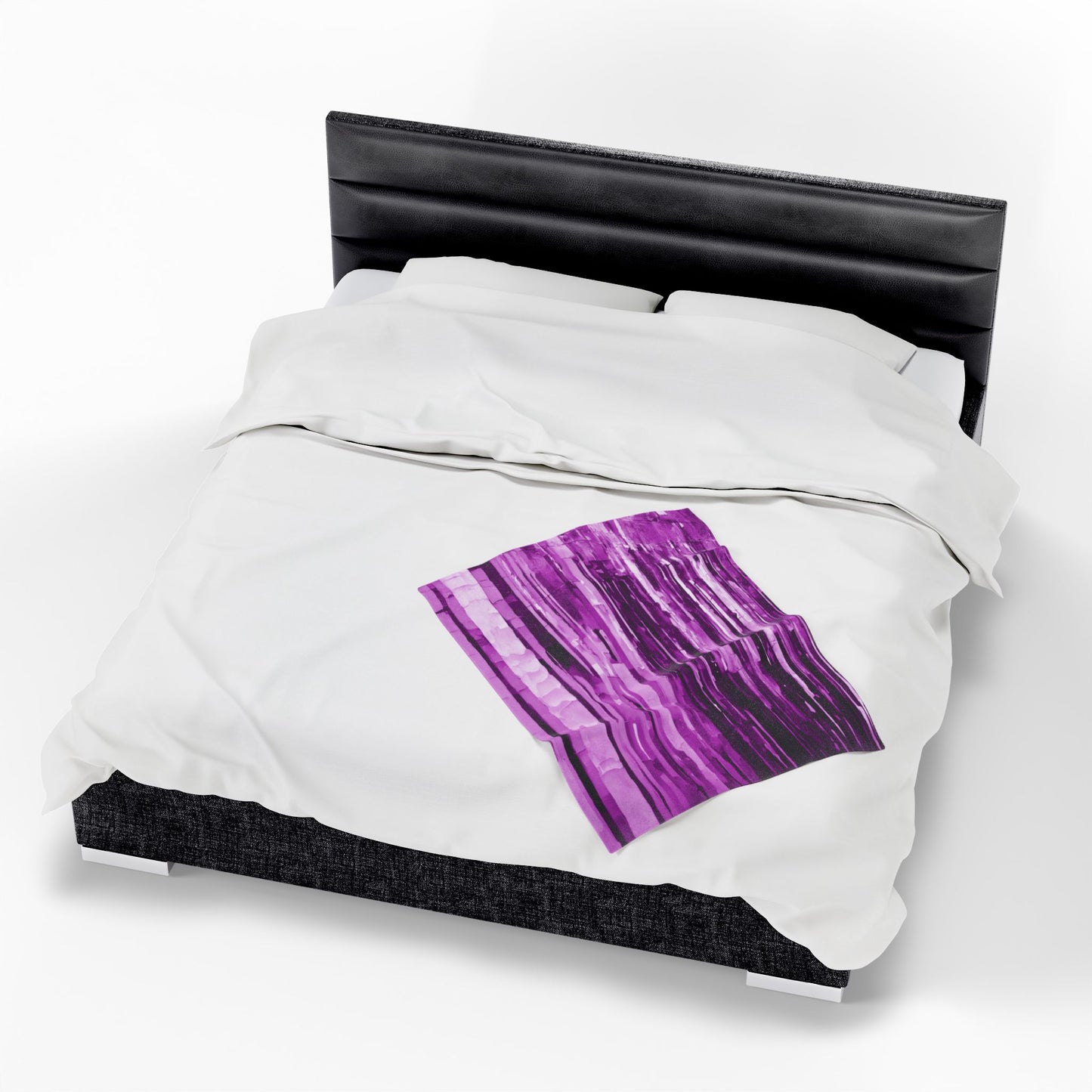 Striped Powder Lavender Velveteen Plush Blanket, 30" x 40"