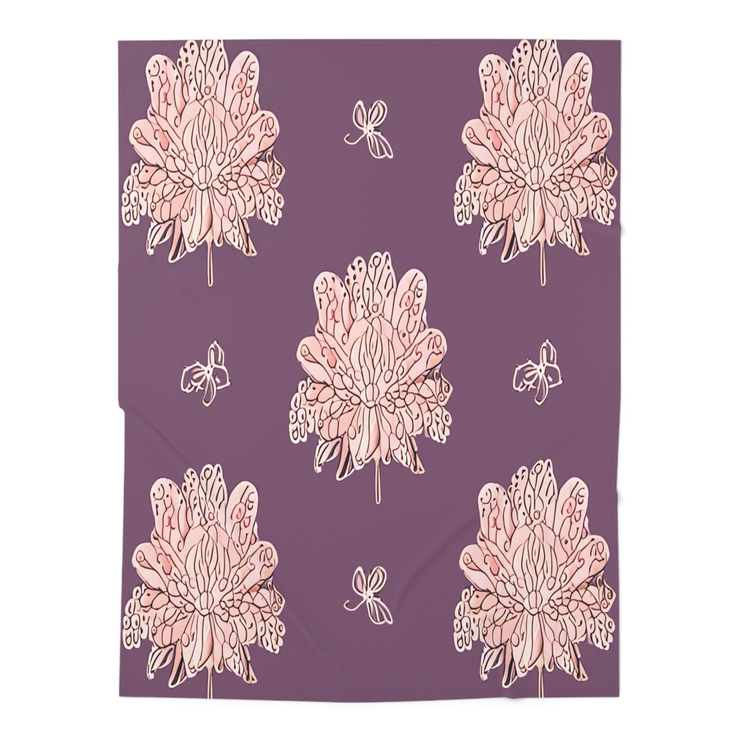 Pink Floral Butterflies Baby Swaddle 30″×40″ Blanket
