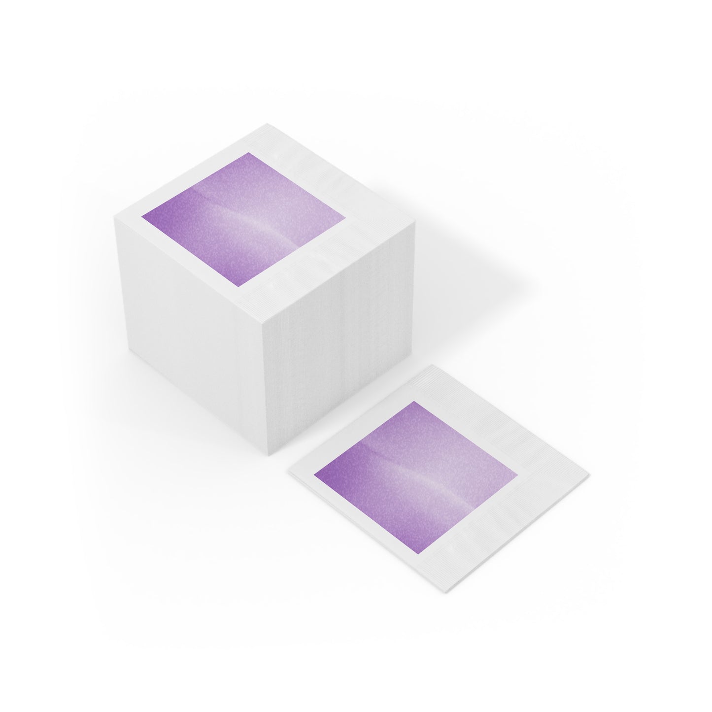 Soft Lavender Fade White Coined Napkins, 6.5" x 6.5"