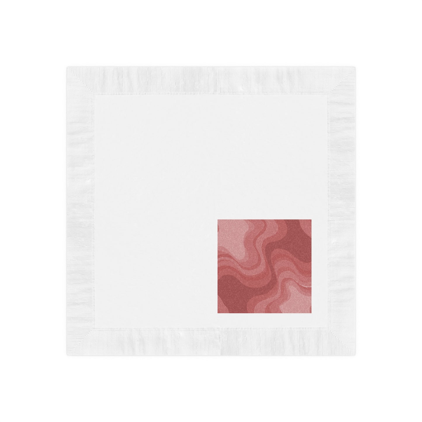 Power Red Wavey White Coined Napkins, 4.8" x 4.8"