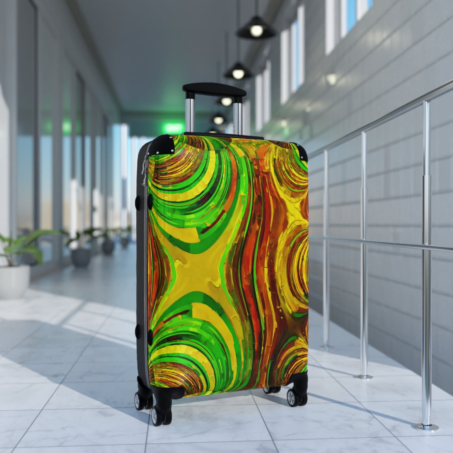 Uzi Spiral Beta Medium Suitcase with built in lock, 4 double-wheels, telescopic handle, and ABS back hard-shell