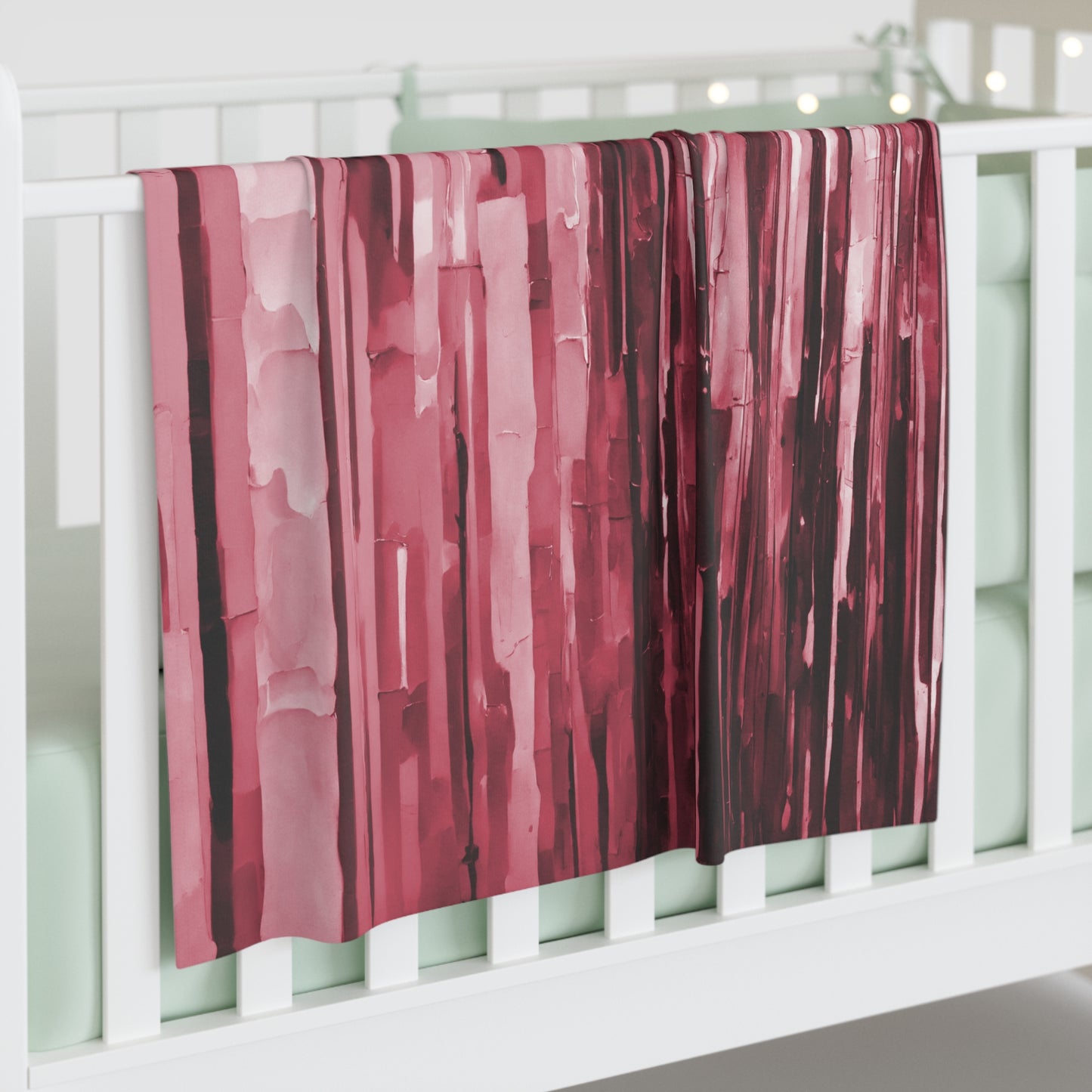 Striped Ruby Baby Swaddle 30″×40″ Blanket