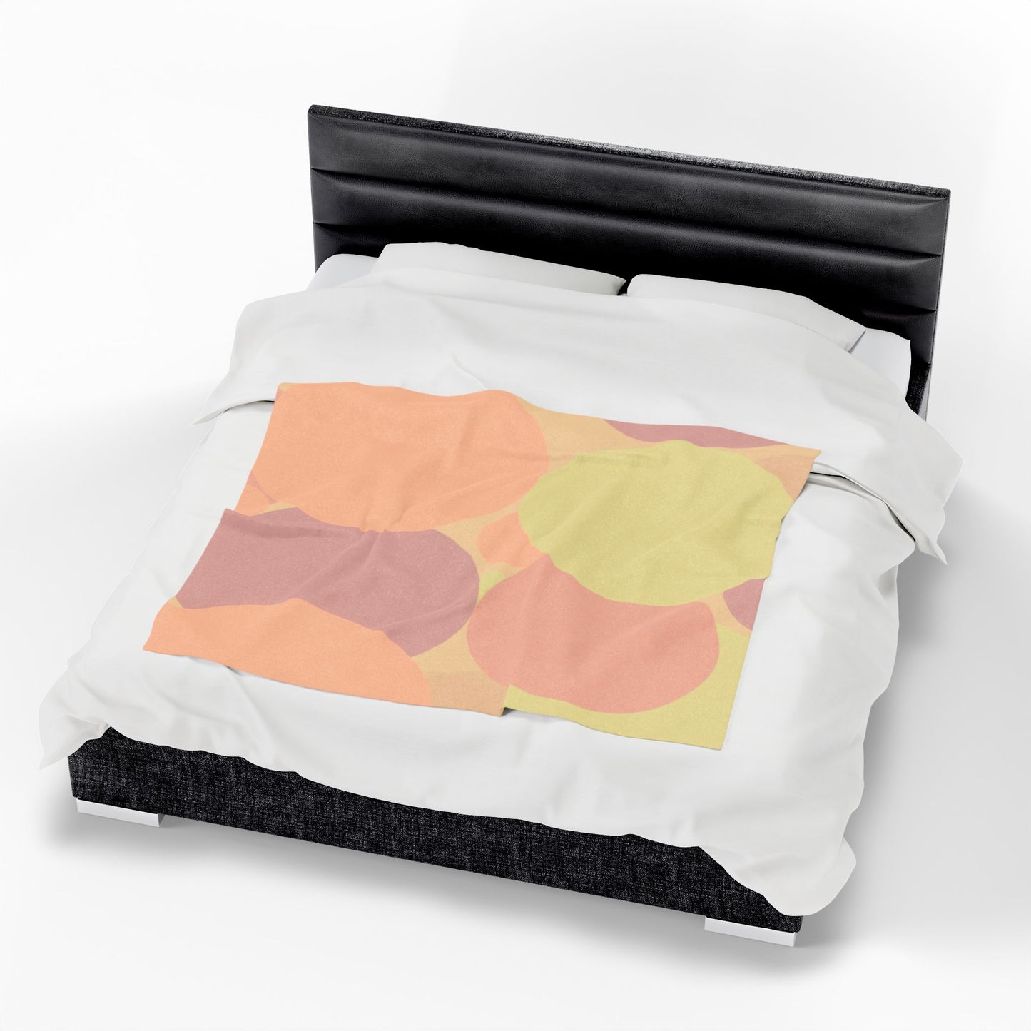 Pastel Hot Peach Patches Velveteen Plush Blanket, 50" x 60"