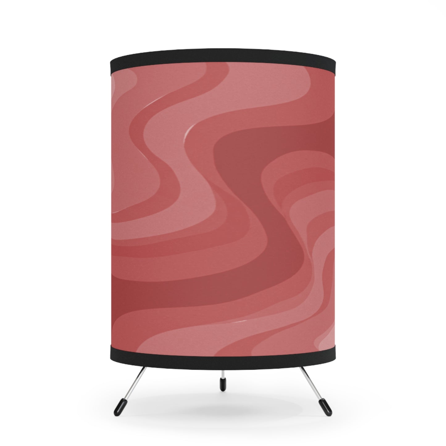 Power Red Wavey Tripod Lamp with High-Res Printed Shade, US\CA plug