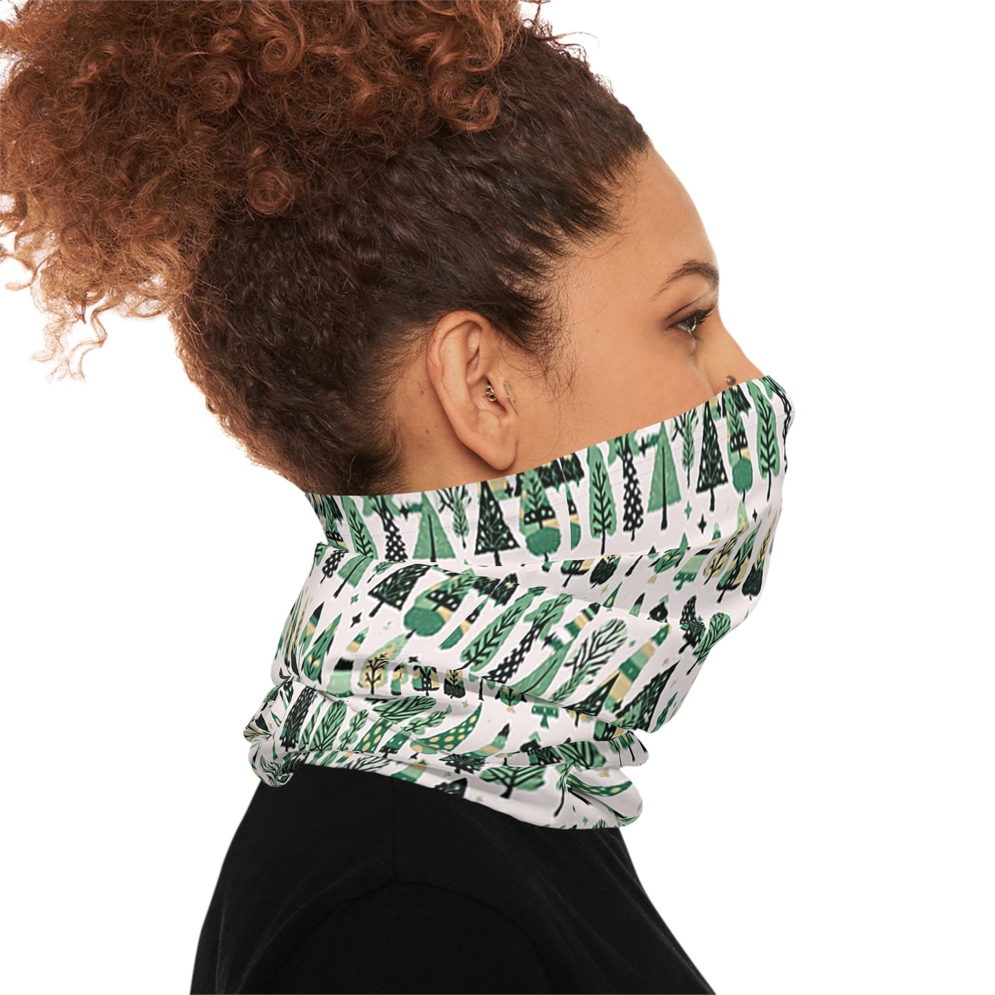 Mini Vintage Green Trees Lightweight Neck Gaiter