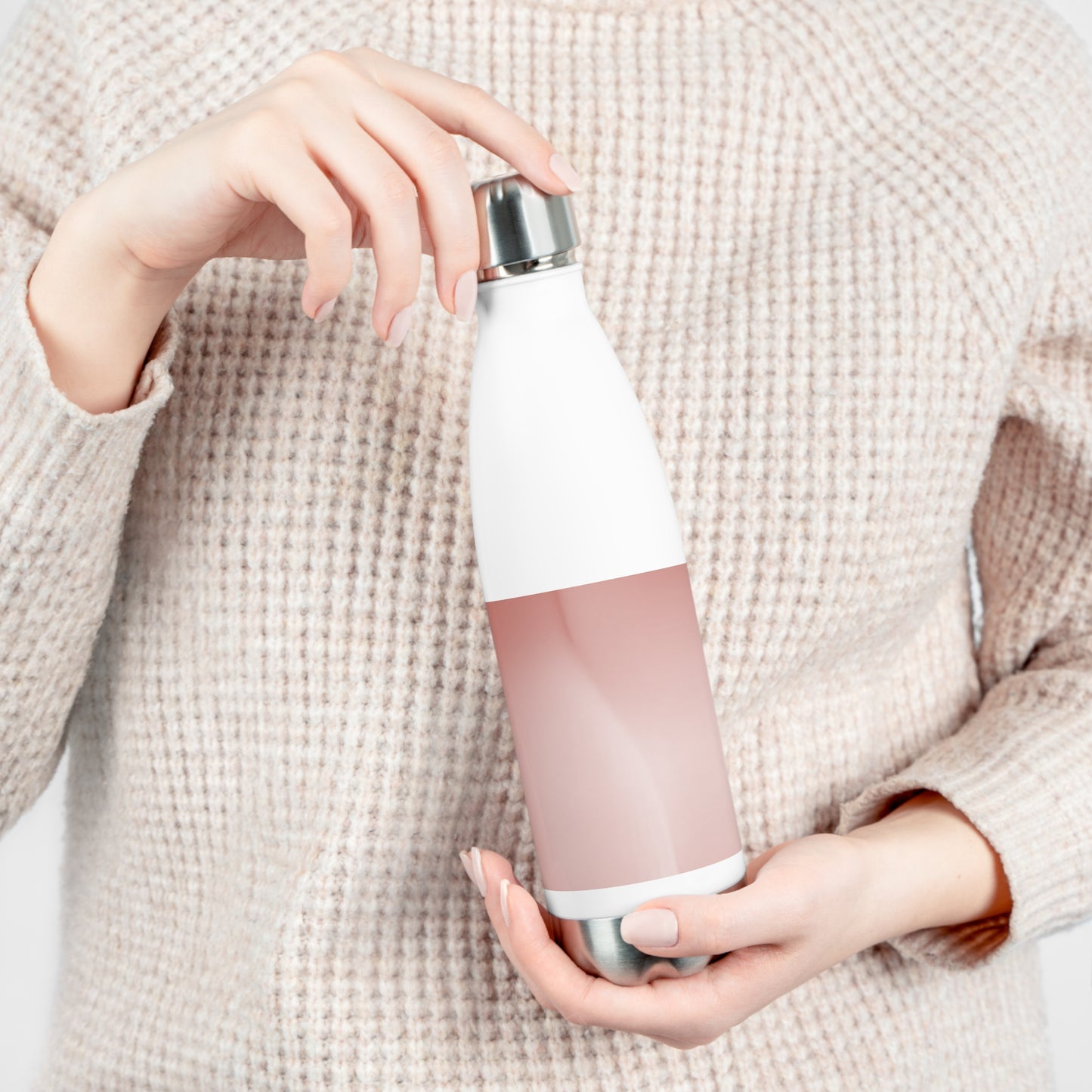 Rose Red Fade 20oz Insulated White Water Bottle