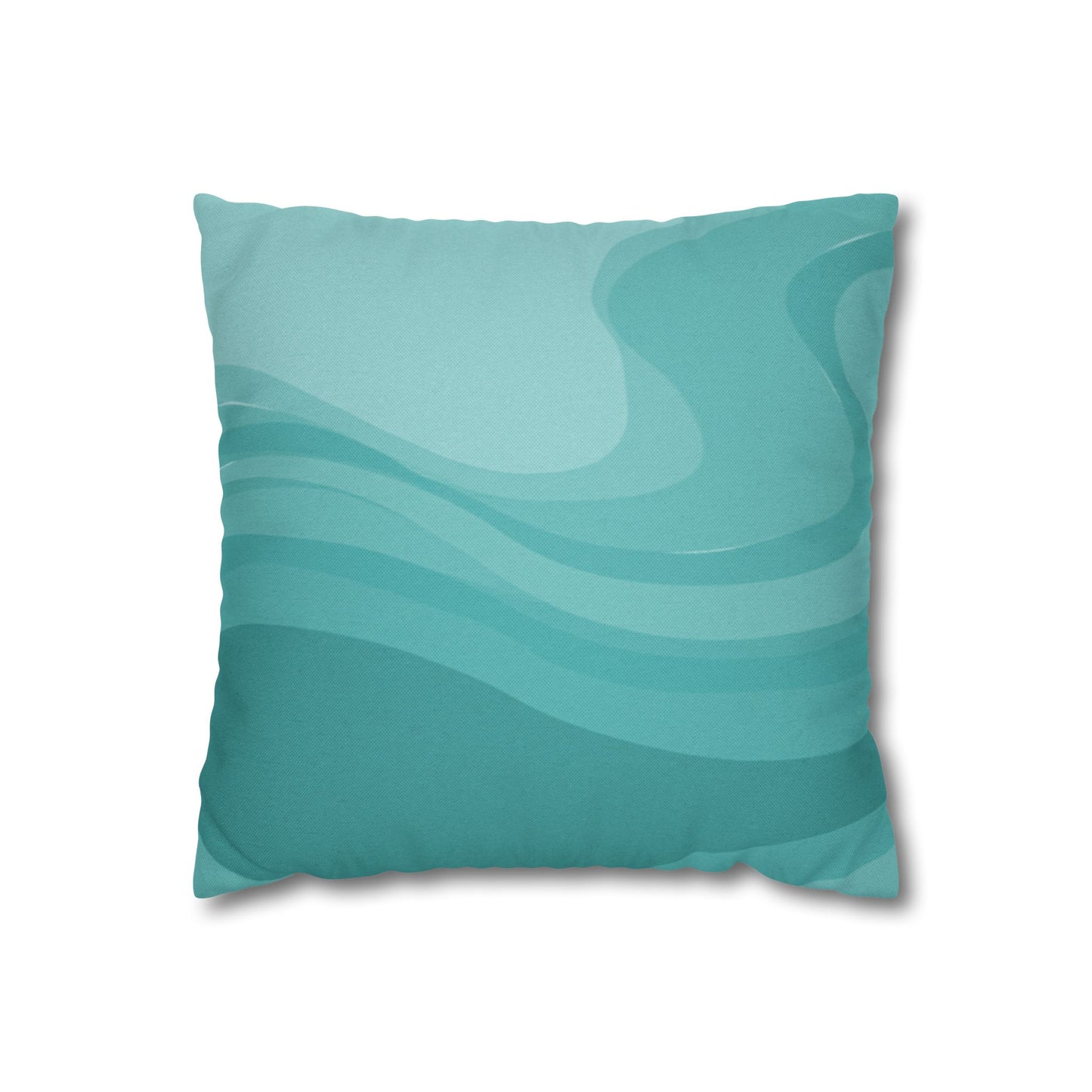 Tif Green Wavey Spun Polyester Square Pillowcase, 14" x 14"