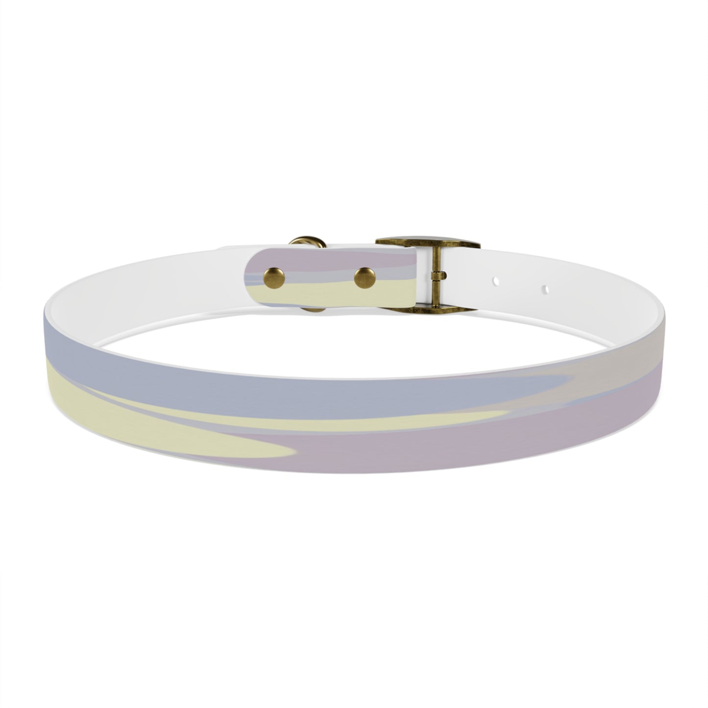 Pastel Soft Blue and Soft White Patches Extra Large Dog Collar