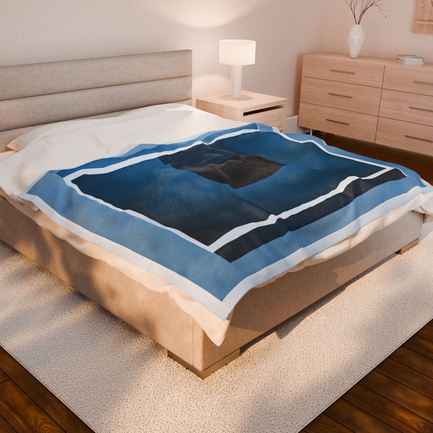 Blue Shadow Velveteen Plush Blanket, 60" x 80"