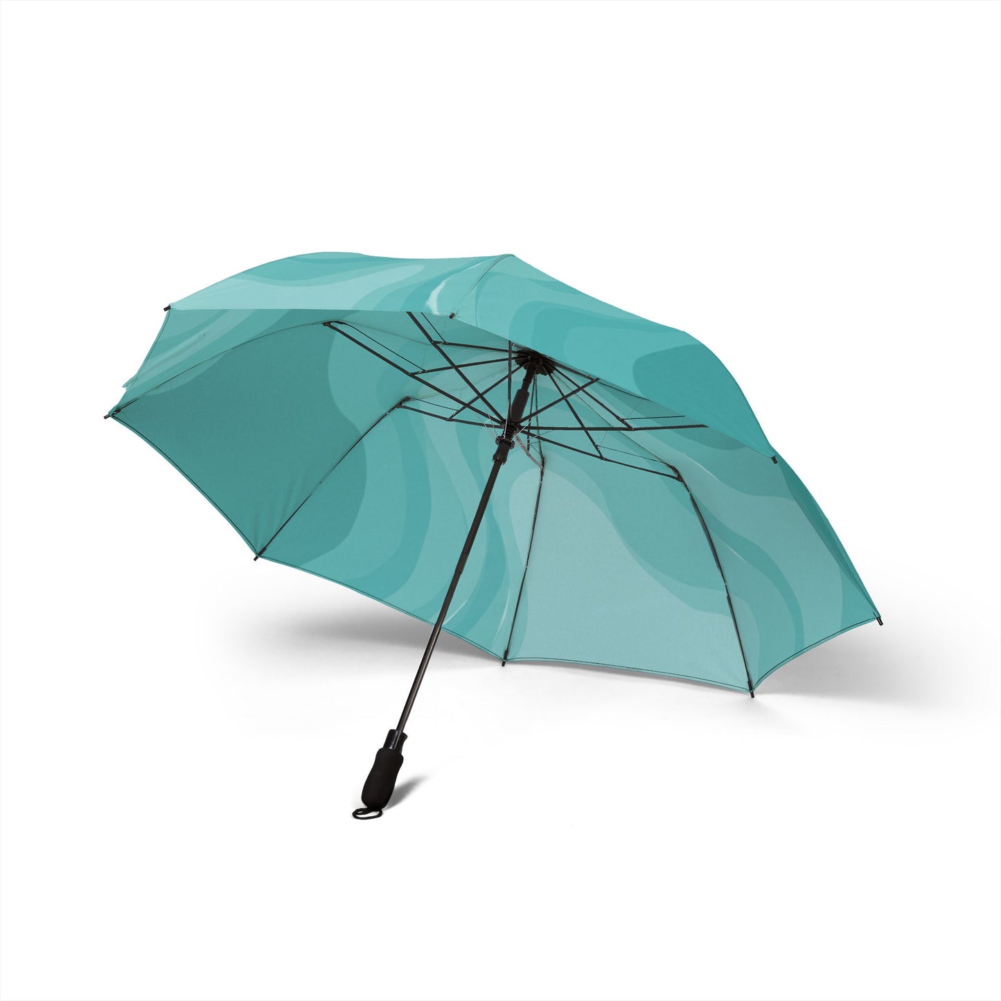 Tif Green Wavey Foldable Umbrella - Compact & Chic