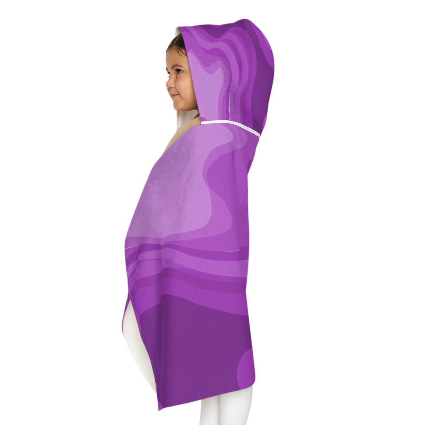 Wavey Purple Wavey Youth Hooded Towel, 24" x 48"