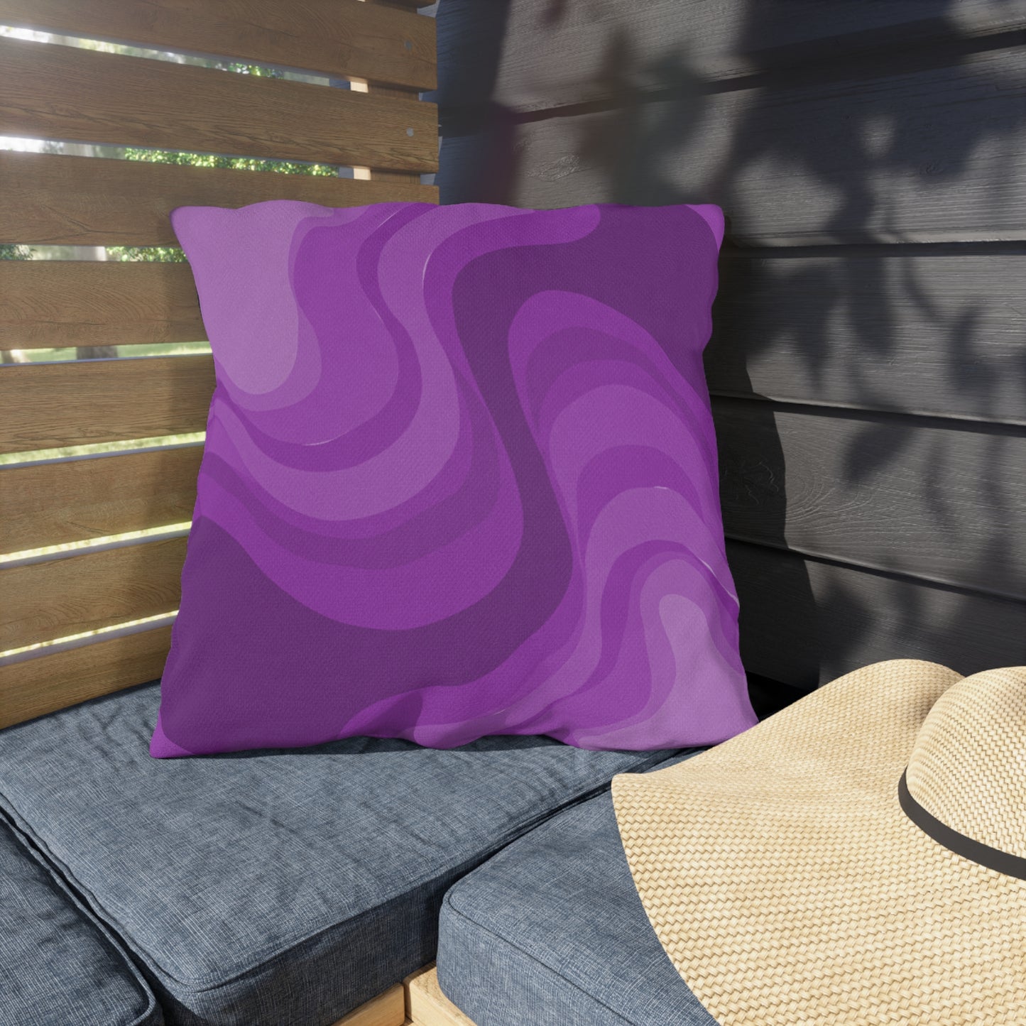 Wavey Purple Wavey 20" x 20" Outdoor Pillow