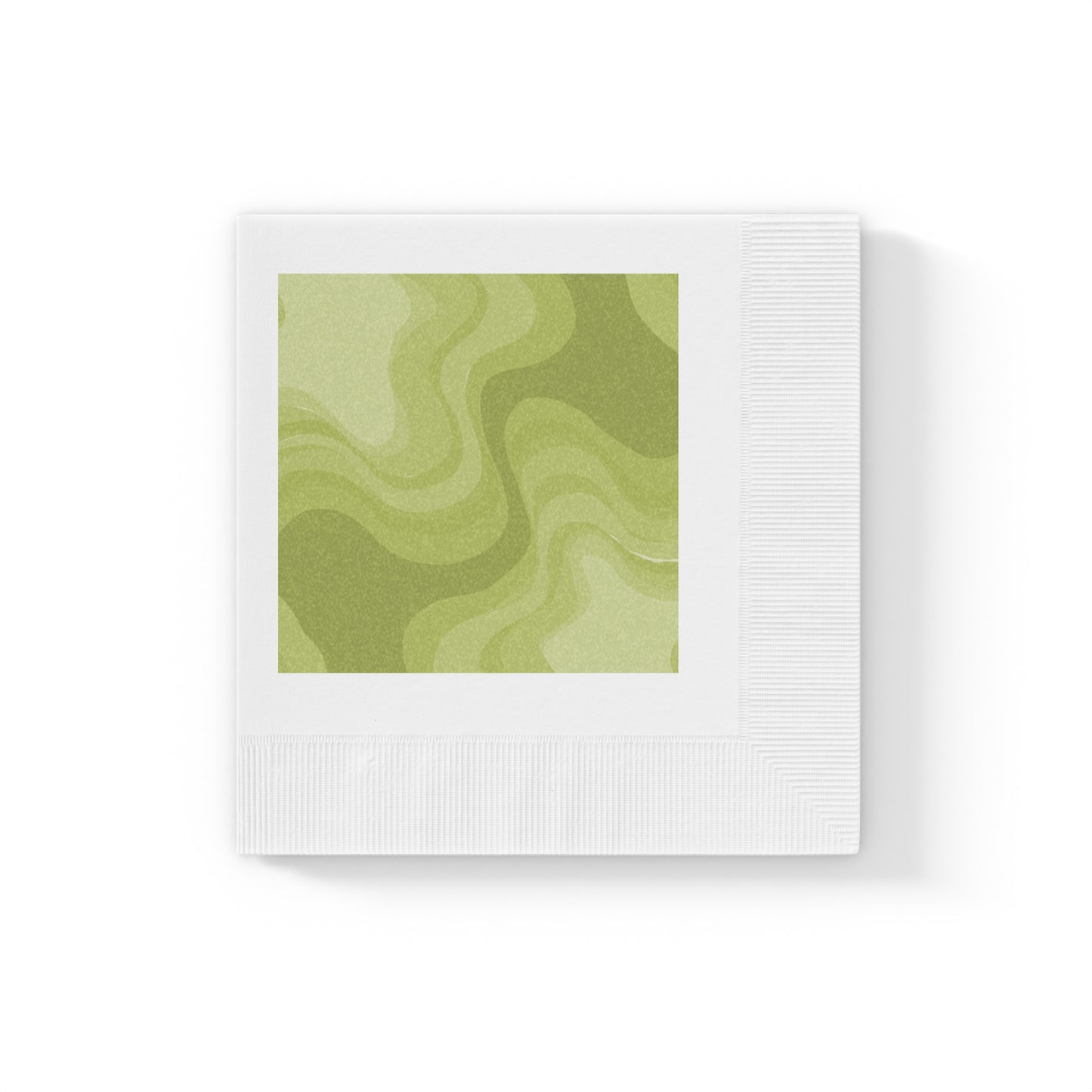 Lemon Wavey White Coined Napkins, 4.8" x 4.8"