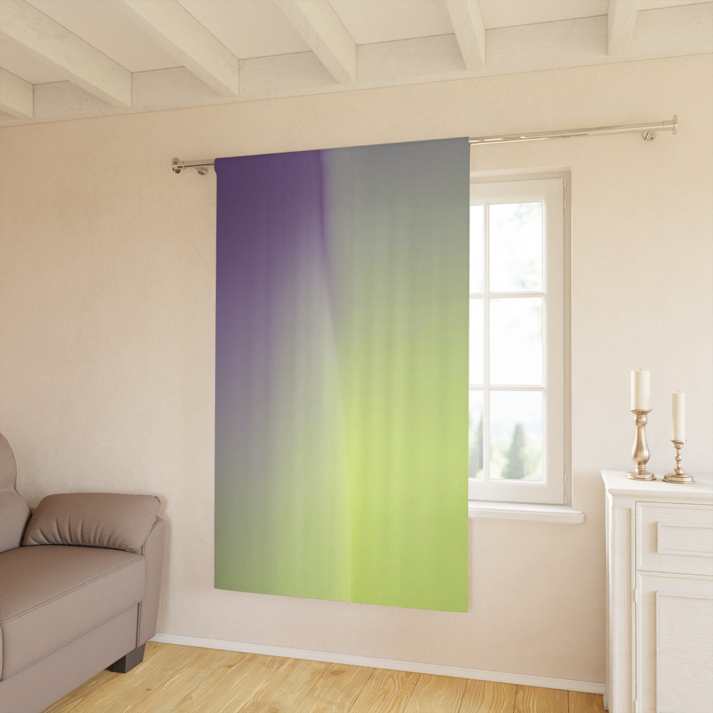 Purple Golden Fade Window Curtain, 50" x 84", blackout