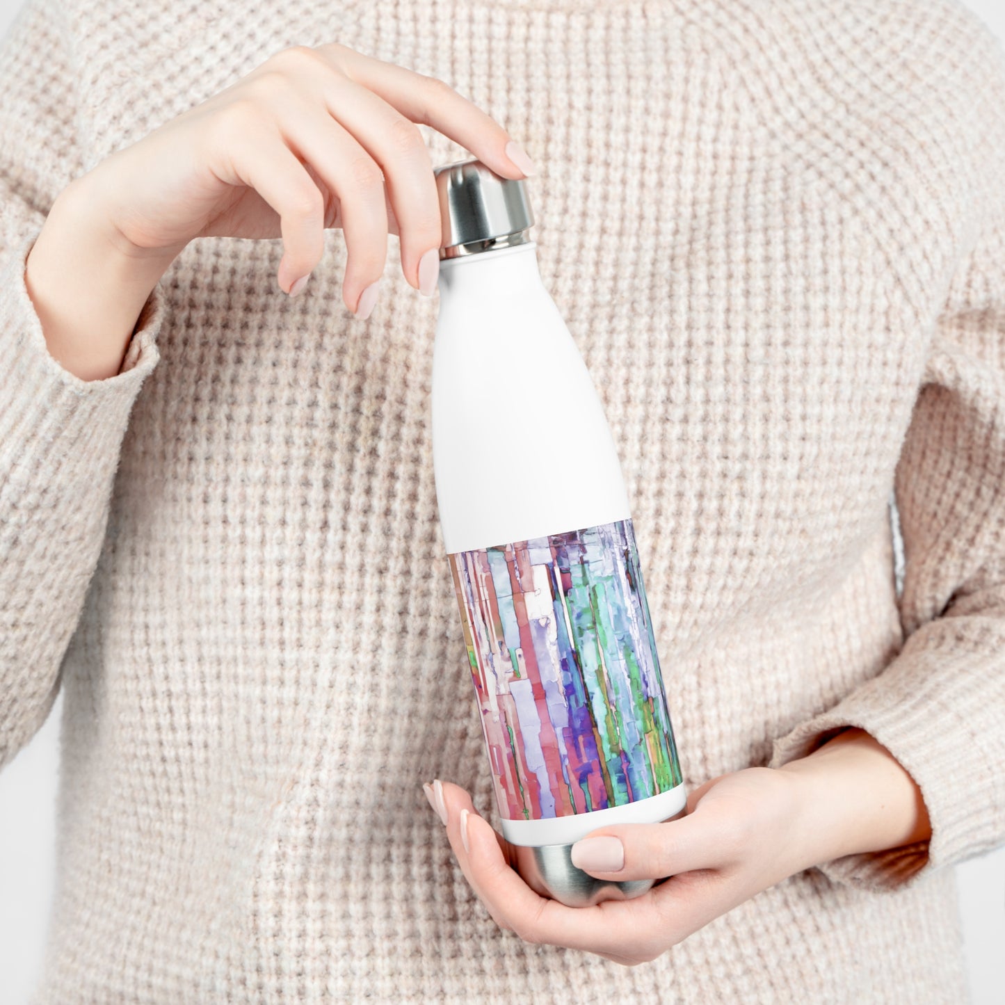 Striped Pastels 20oz Insulated Water Bottle