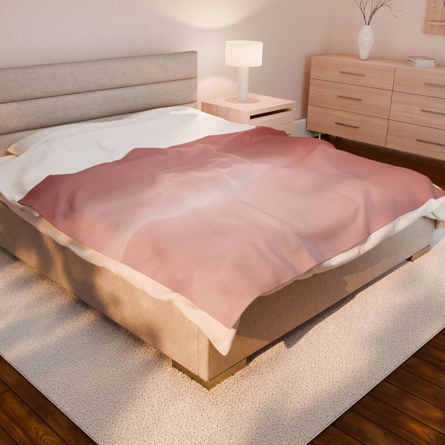 Rose Red Fade Velveteen Plush Blanket, 60" x 80"