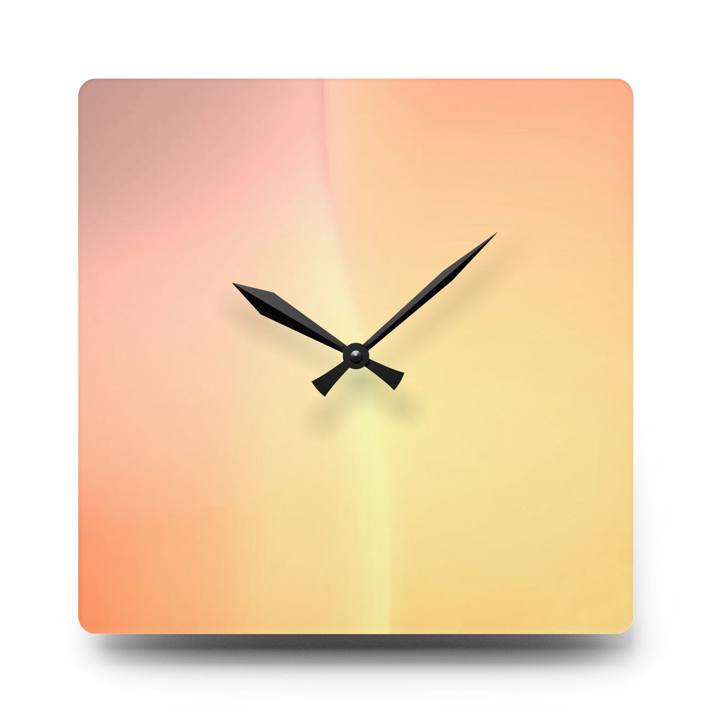 Hot Peach Fade Acrylic Wall Clock, Round or Square, 10.75" x 10.75"