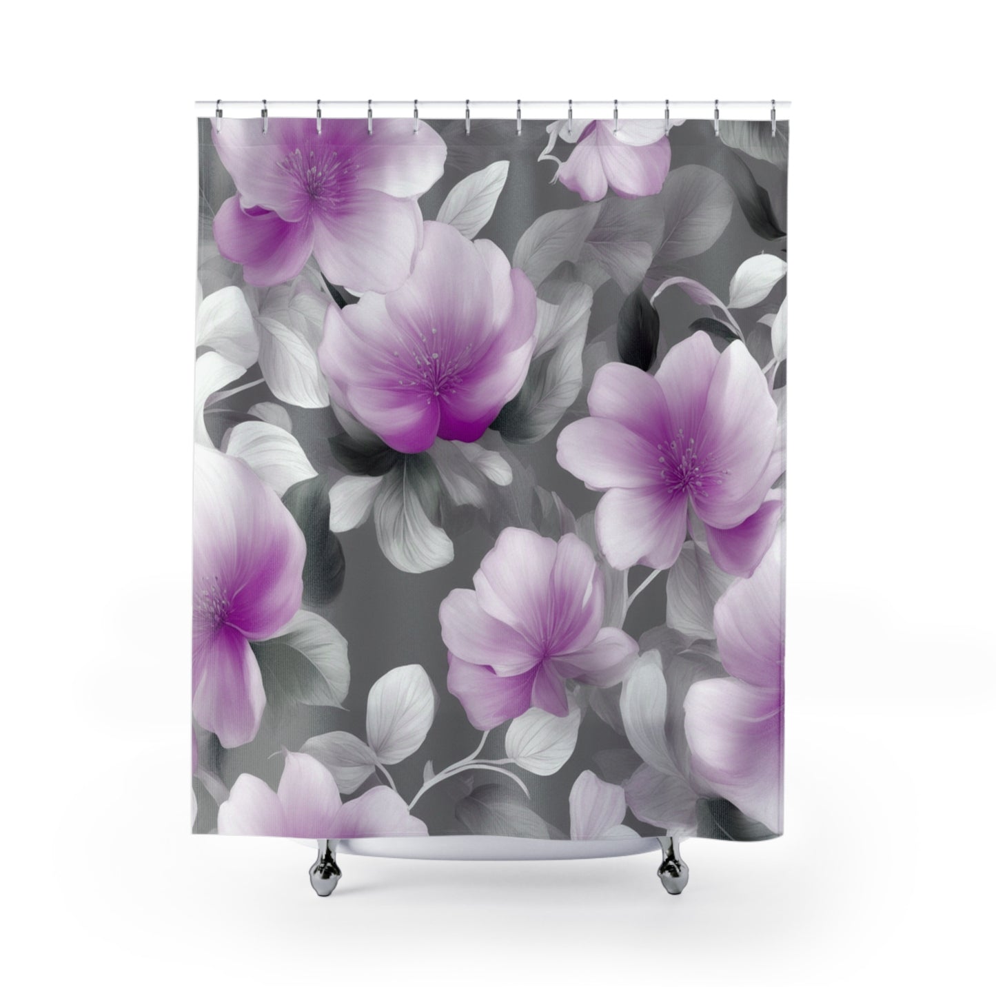 Purple Blossom Floral Bunch Shower Curtains, 71" x 74"