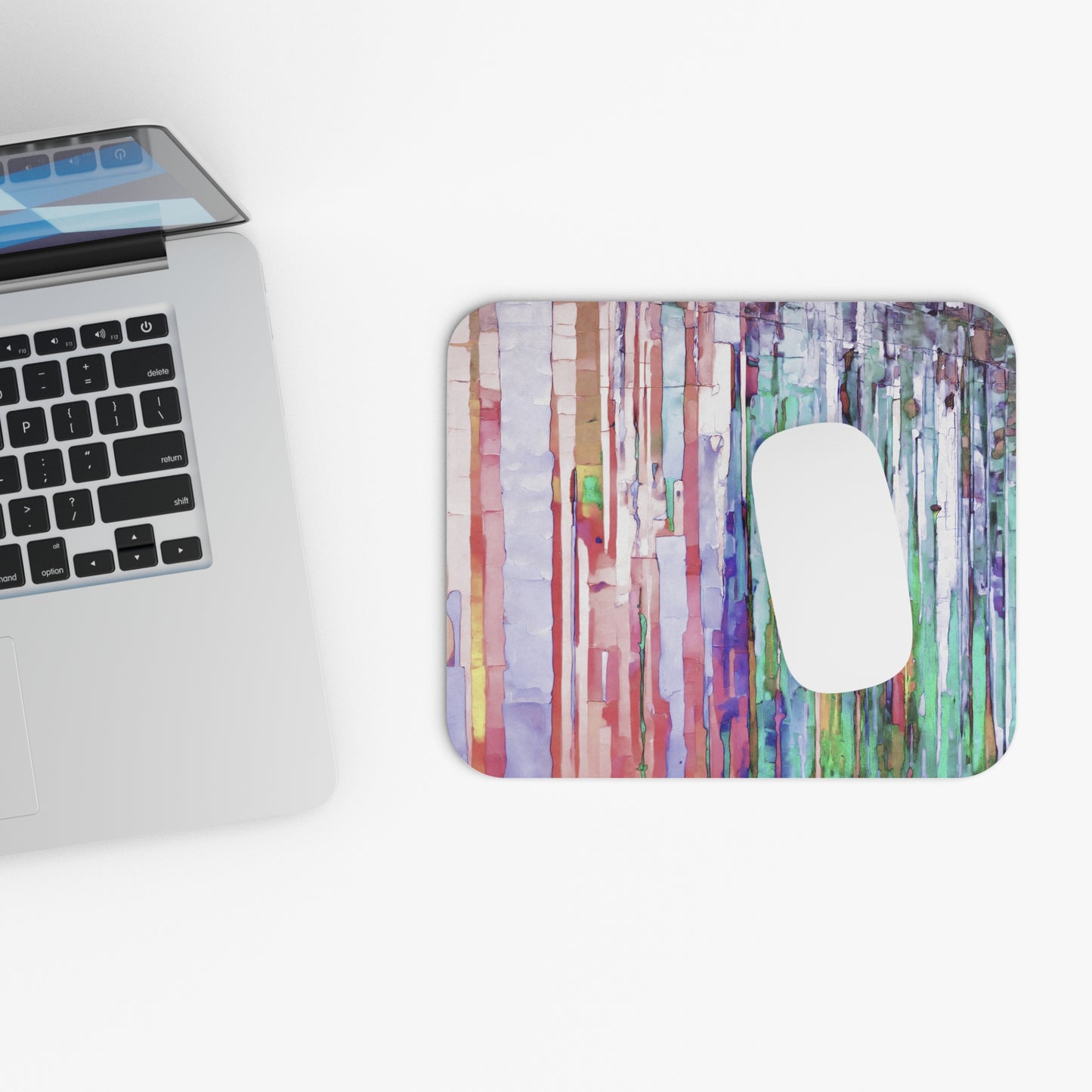 Striped Pastels Mouse Pad, 9" x 8" Rectangle