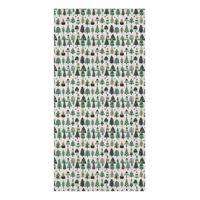 Mini Vintage Green Trees 30" x 60" Mink-Cotton Towel (50% polyester, 50% cotton)